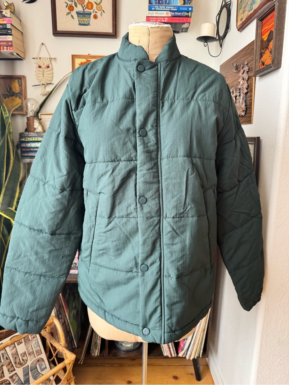 Abercrombie & Fitch Lightweight Everyday Puffer Jacket Mens Medium Green Quilted